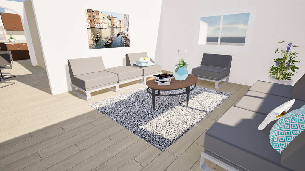 A living room with a couch, chair, and coffee table.