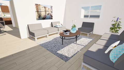 A living room with a couch, chair, and coffee table.