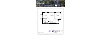 a floor plan of a unit with a bedroom and a living room