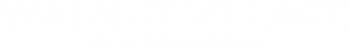 The image shows the text "Walnut Village by Accommodation" in white letters on a green background.