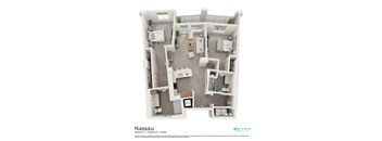 A floor plan of a two bedroom apartment.