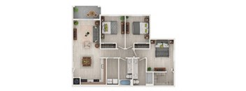a floor plan of a house with a bedroom and a living room