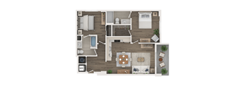 a1 floor plan  1 bedroom  1190 square feet  the residences at