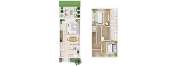 two views of a floor plan of a house