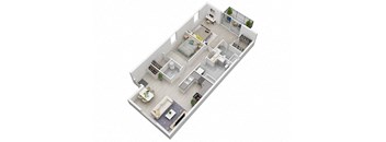a floor plan of a house with a bedroom and a living room