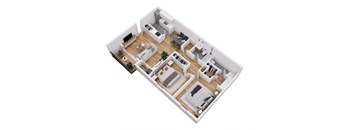 bedroom floor plan of a 2100 sq ft home