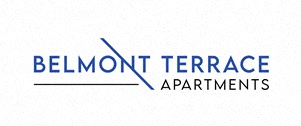 The image is a logo for Belmont Terrace Apartments.