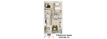the floor plan of a two bedroom apartment