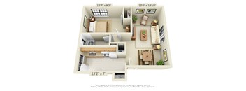 a floor plan is shown in this rendering