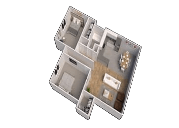 a 3d floor plan of a house