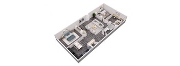 a floor plan of a house with a bedroom and a living room