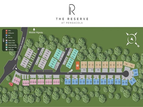 a site plan of the reserve apartments