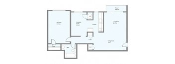 a floor plan of a house with a blue