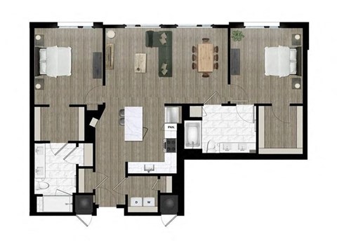 the layout of a floor plan of a home