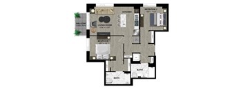 the floor plan of the apartment is shown in this diagram