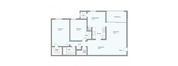 a floor plan of a bedroom floor plan with a blue