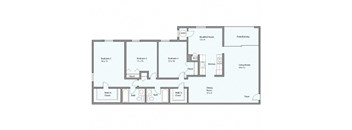 a floor plan of a bedroom floor plan with a blue