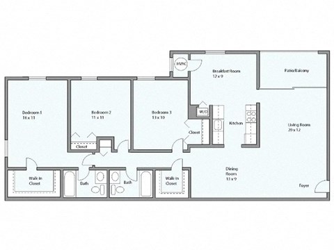 a floor plan of a bedroom floor plan with a blue