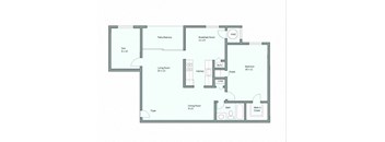 a floor plan of a unit with a bedroom and a living room