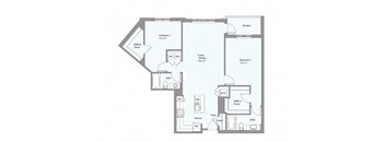 a floor plan of a house with a blue