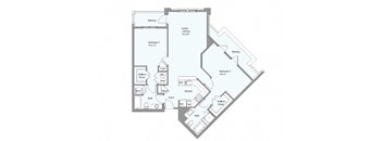 a floor plan of a house with bedrooms and a living room