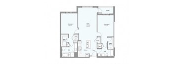 a floor plan of a house with a blue