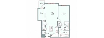 a floor plan of a house with a blue