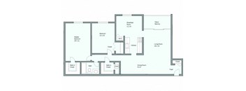 A floor plan of a house with a living room, dining room, kitchen, and multiple bedrooms.