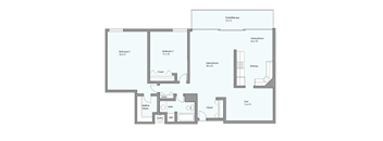 a floor plan of a 2103 sq ft apartment