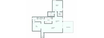 a floor plan of a home with a bedroom and a living room
