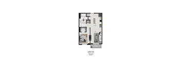 unit as floor plan  1 bedroom  1190 square feet  the unit