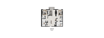 a unit e1 floor plan  1 bedroom  1190 square feet