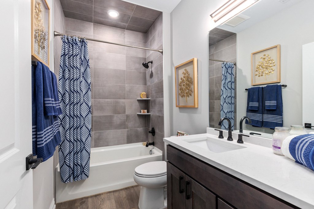 Bathroom With Bathtub Large Soaking Tub In Master Bathroom at Encore at West Valley, White Lake, MI, Michigan, 48386