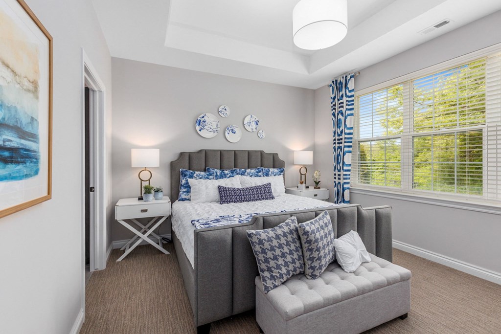 Comfortable Bedroom With Large Window at Encore at West Valley, White Lake, MI, Michigan, 48386