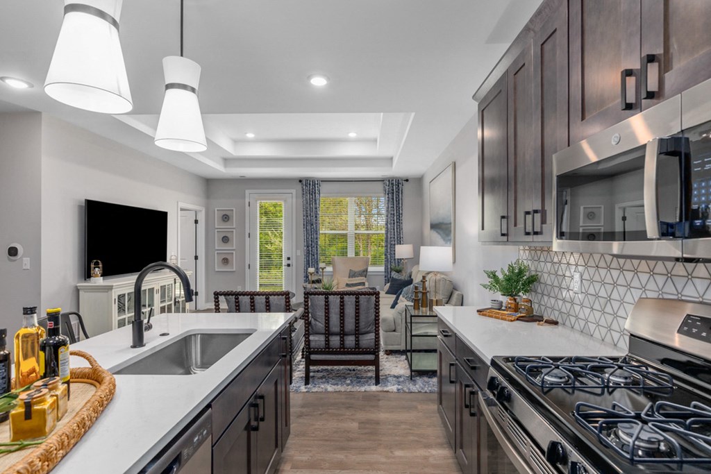 Modern Kitchen With Custom Cabinet at Encore at West Valley, Michigan