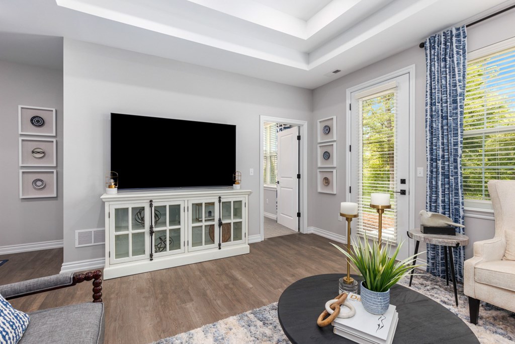 Stylish Tv Cabinet In Living Room at Encore at West Valley, White Lake, 48386