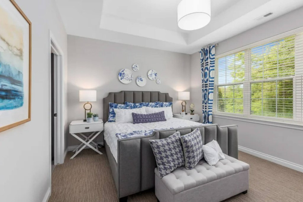 Carpeting In Bedrooms with wide windows Carpeting In Bedrooms with wide windows at Encore at West Valley, White Lake, MI, Michigan