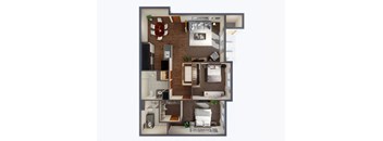 2 Bedroom 2 Bathroom Floor Plan at Panorama, Snoqualmie, WA, 98065