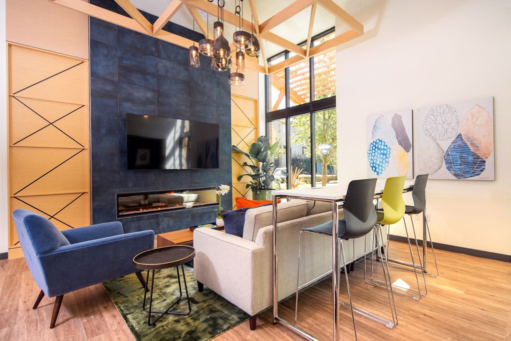 Resident Lounge with Media at Discovery Heights, Washington, 98029