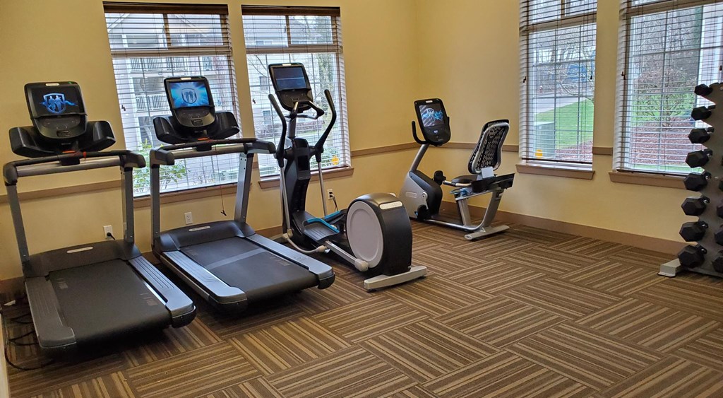 the gym at the at the boulevard apartments in