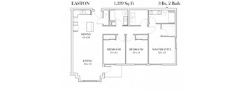 3 bedroom bathroom A Floorplan Image with 1339 square feet at Discovery Heights, Washington, 98029