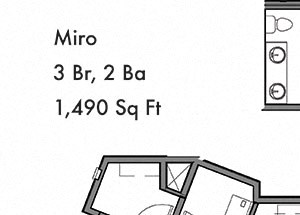 3 bedroom 2 bath Floor Plan 3 bedroom 2 bath Floor Plan at Discovery West, Issaquah, WA, 98029