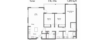 3 Bed, 2 Bath Floor Plan at Discovery West, Issaquah
