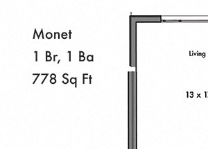 1 Bedroom 1 Bathroom Floor Plan 1 Bedroom 1 Bathroom Floor Plan at Discovery West, Issaquah, WA