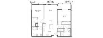 2 Bed 2 Bath Floor Plan at Discovery West, Washington, 98029