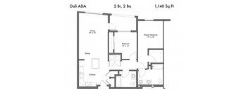 2 Bedroom 2 Bathroom Floor Plan at Discovery West, Issaquah, 98029