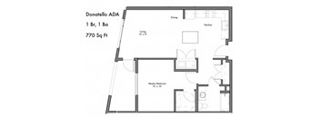 1 Bedroom 1 Bathroom Floor Plan at Discovery West, Issaquah, Washington