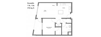 1 Bed 1 Bath Floor Plan  at Discovery West, Issaquah, WA