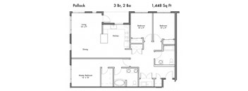 3 Bed, 2 Bath Floor Plan at Discovery West, Issaquah, Washington
