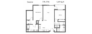 2 Bedroom 2 Bathroom Floor Plan at Discovery West, Washington, 98029
